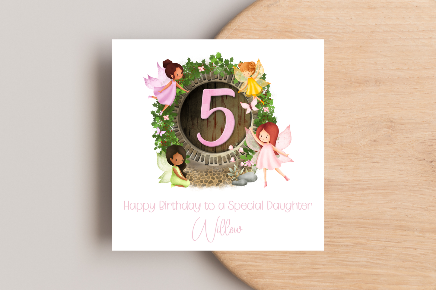 Personalised Woodland Fairy Birthday Card