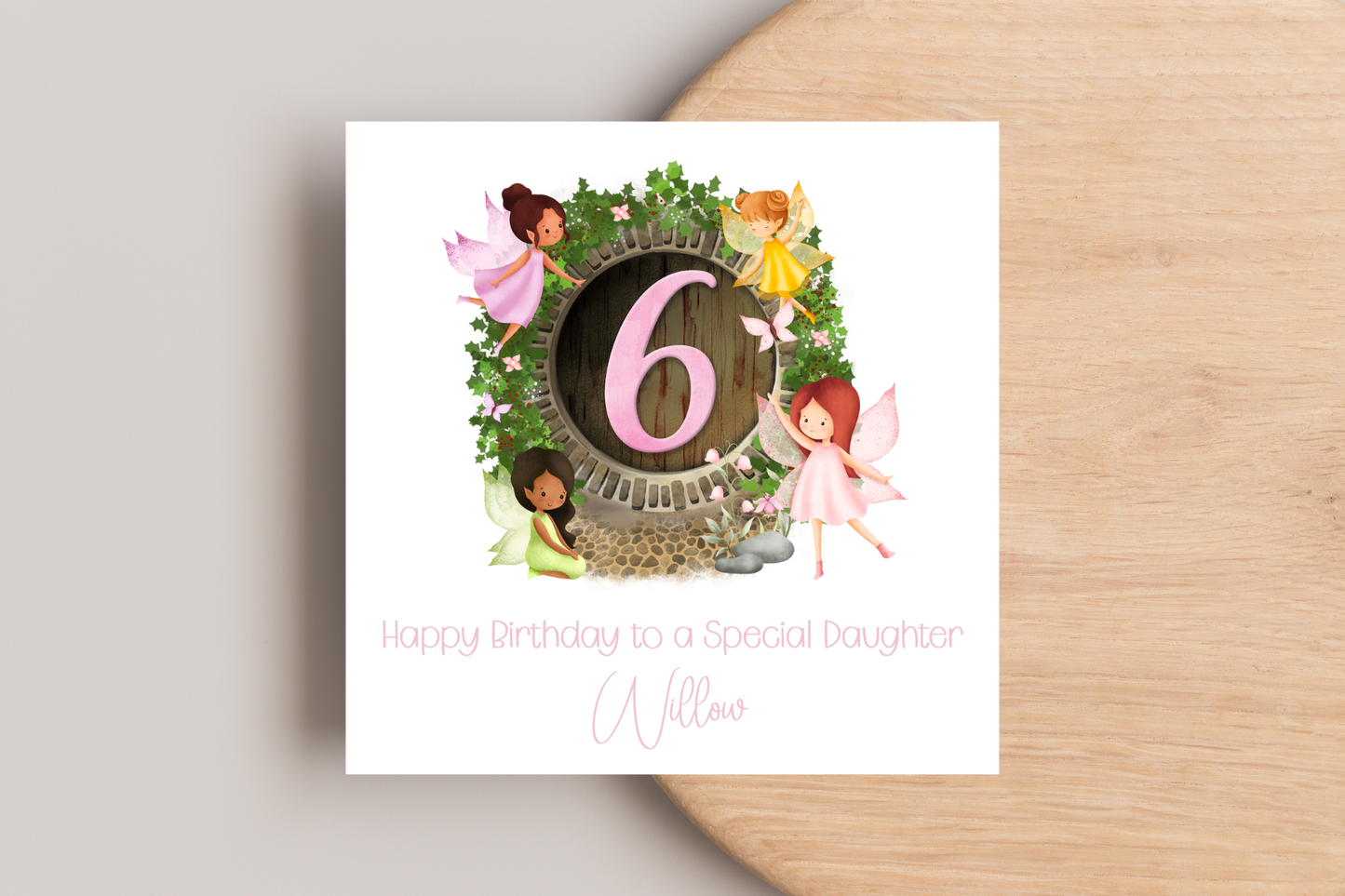 Personalised Woodland Fairy Birthday Card