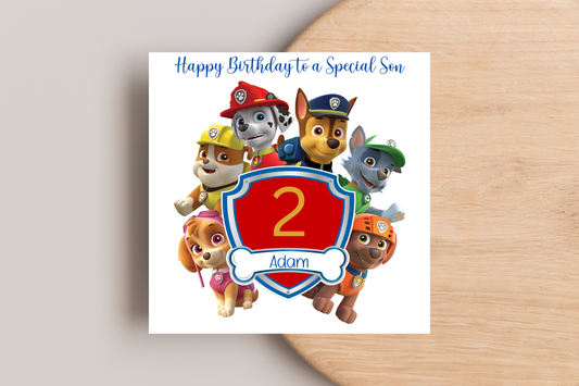 Personalised Paw Patrol Birthday Card