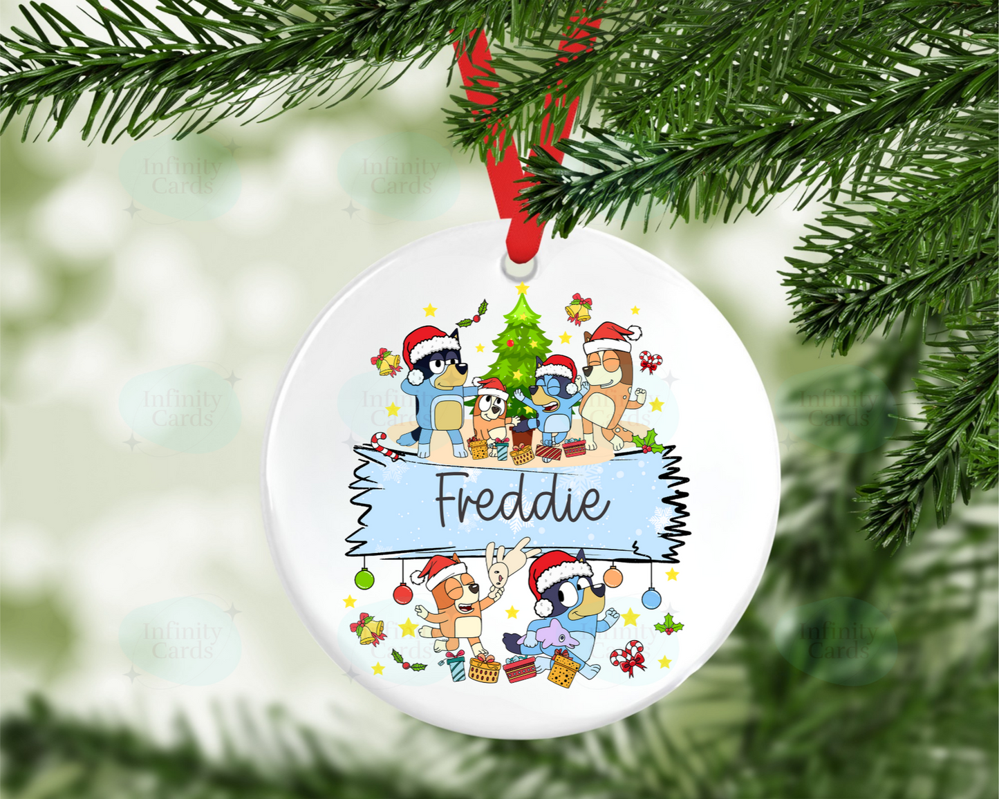 Personalised Bluey Christmas Tree Decoration