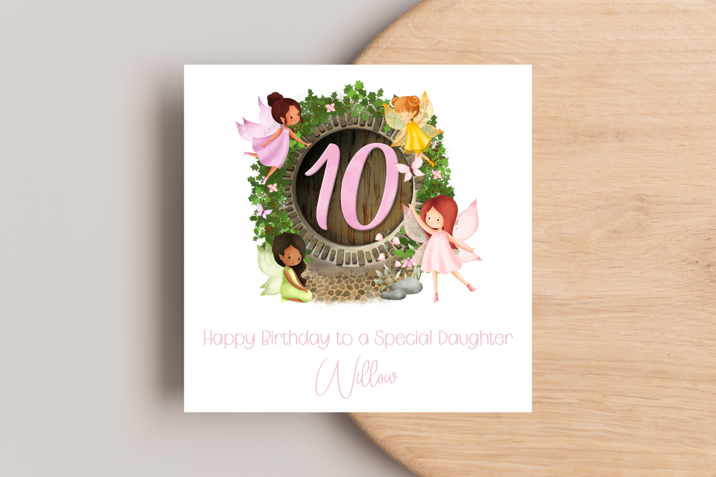 Personalised Woodland Fairy Birthday Card