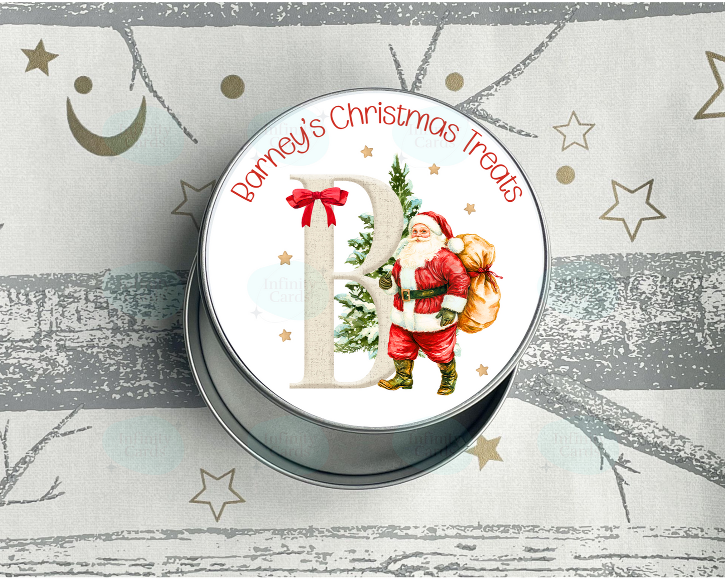 Personalised Santa Christmas Treats Tin