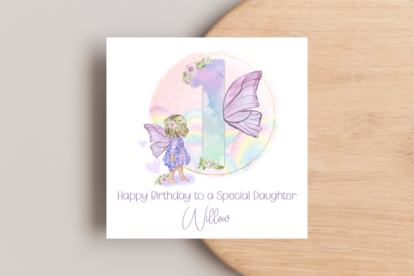 Personalised Pastel Fairy Birthday Card