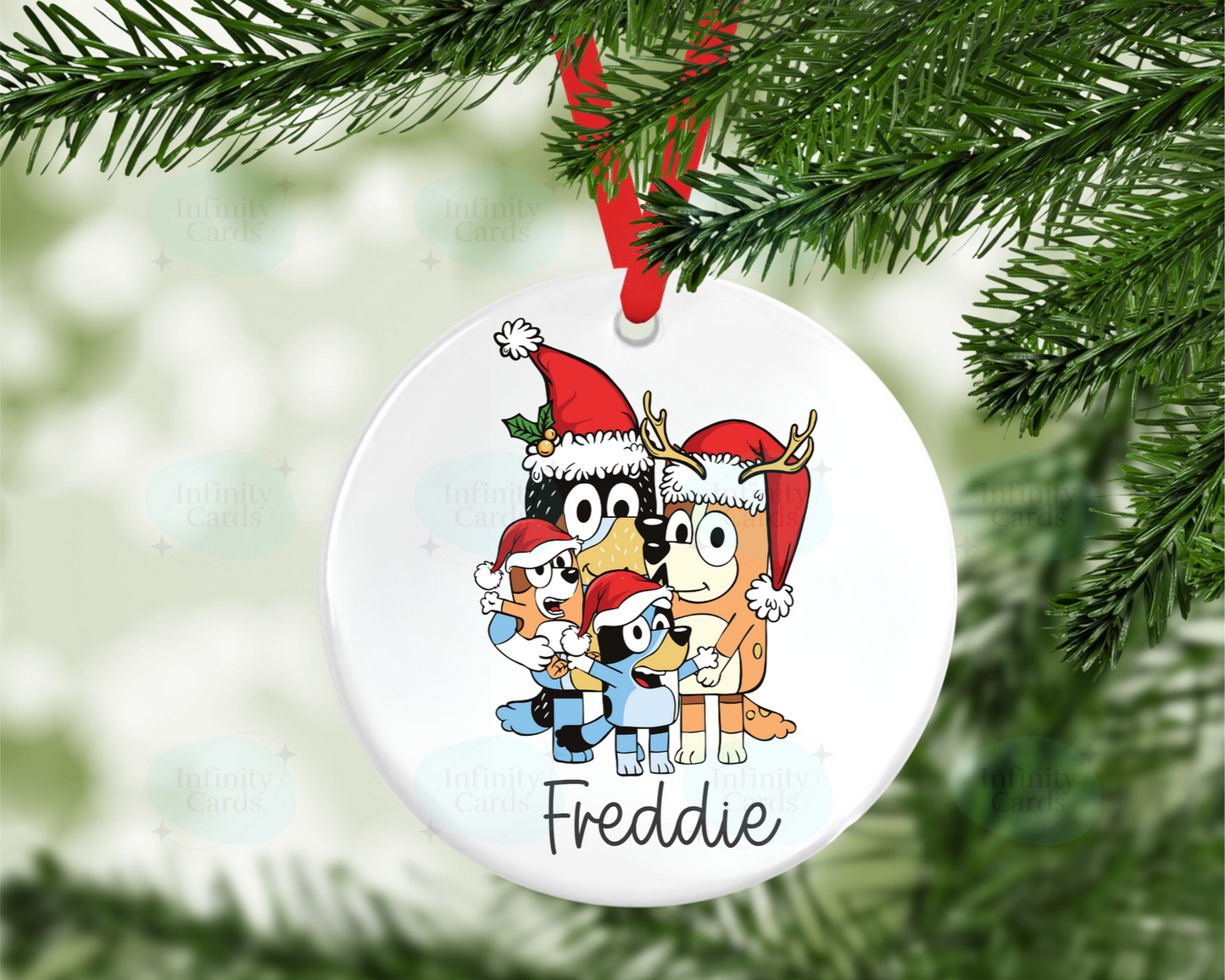 Personalised Bluey Christmas Tree Decoration