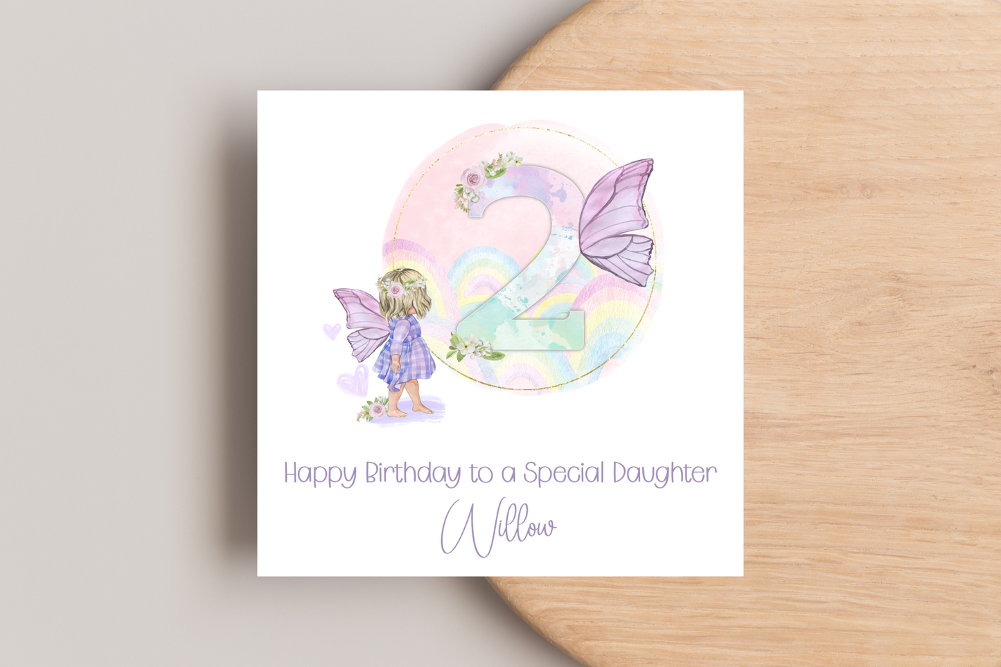 Personalised Pastel Fairy Birthday Card