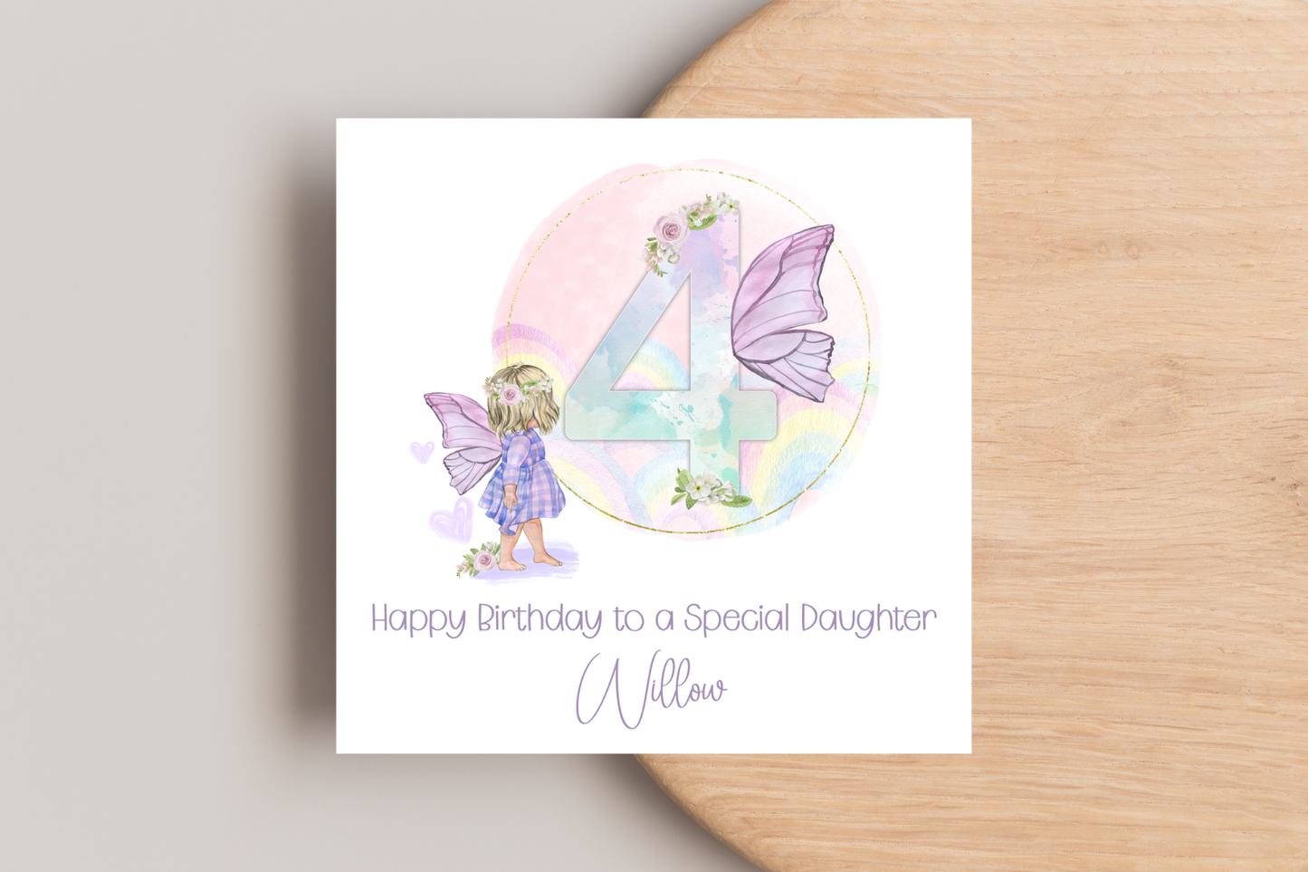 Personalised Pastel Fairy Birthday Card