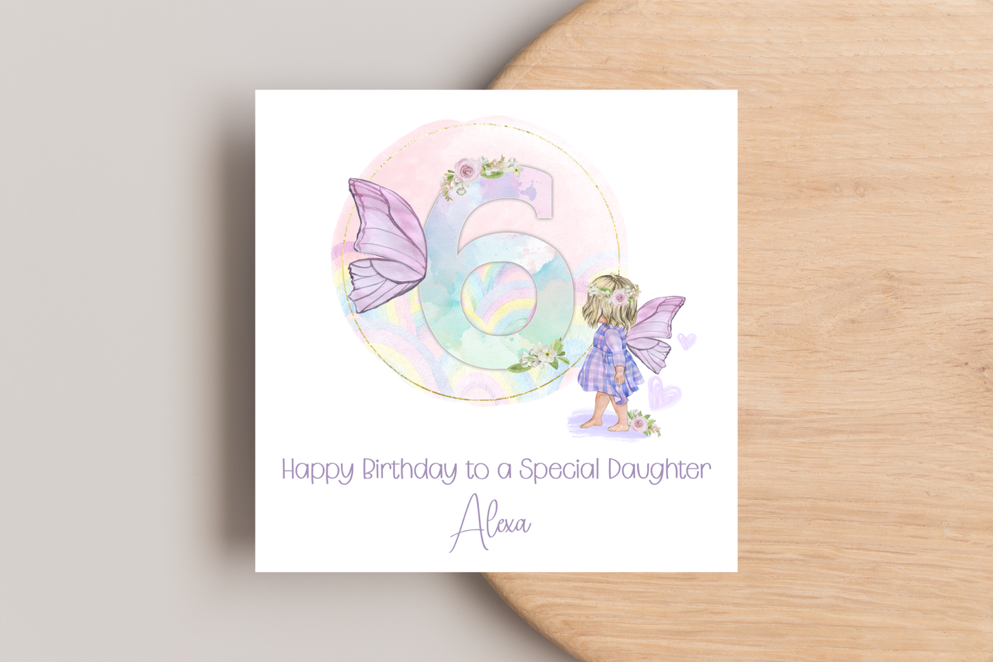 Personalised Pastel Fairy Birthday Card