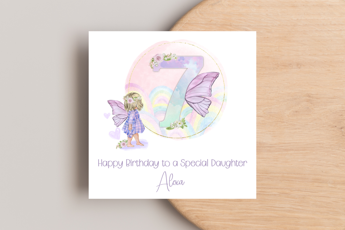 Personalised Pastel Fairy Birthday Card