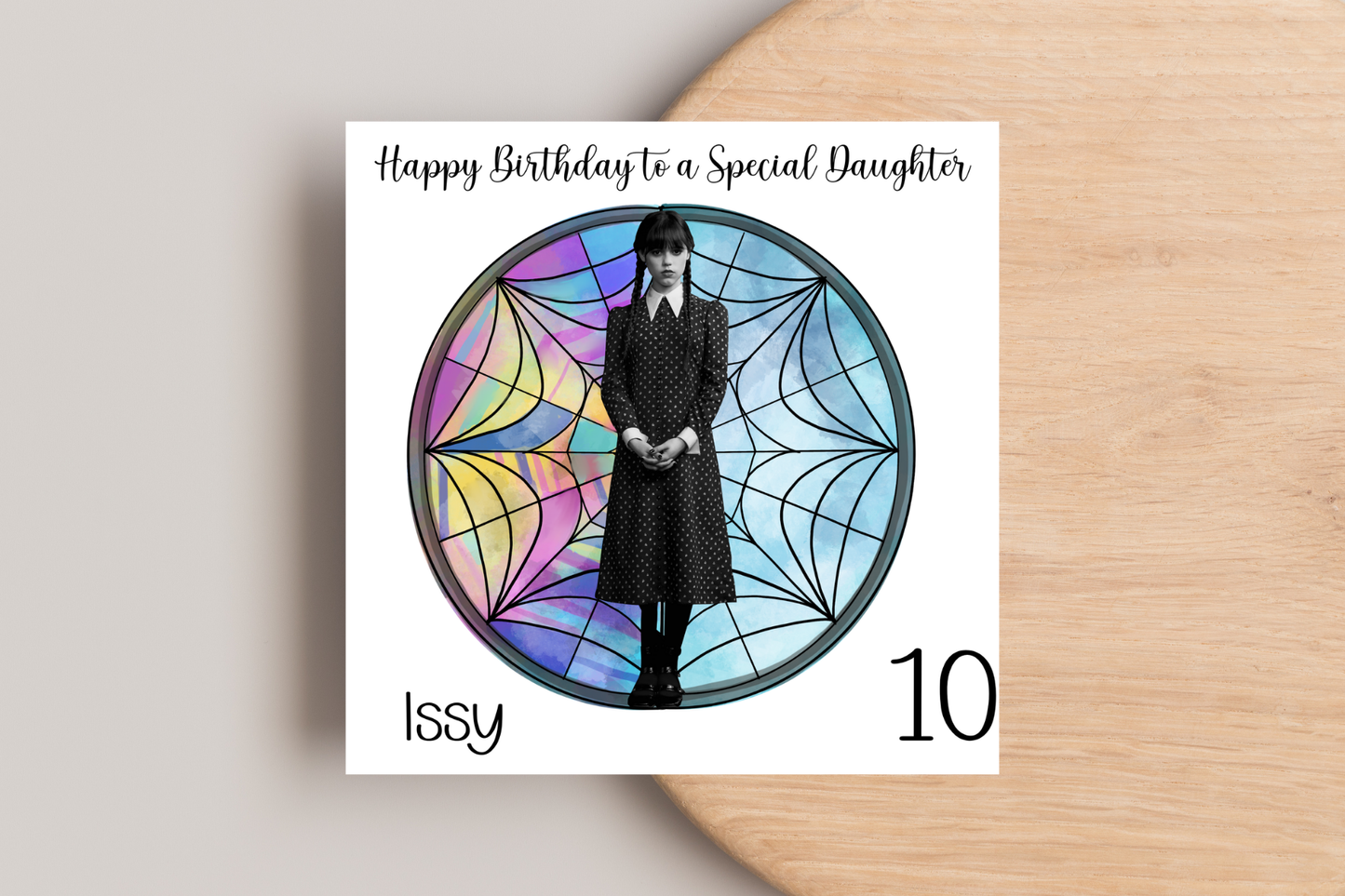 Personalised Wednesday Addams Birthday Card