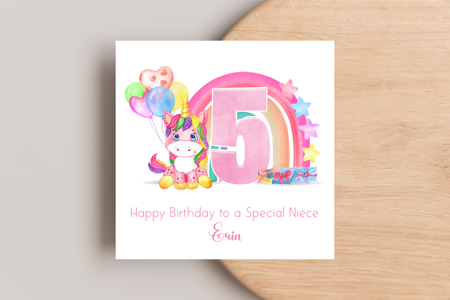 Personalised Unicorn Birthday Card