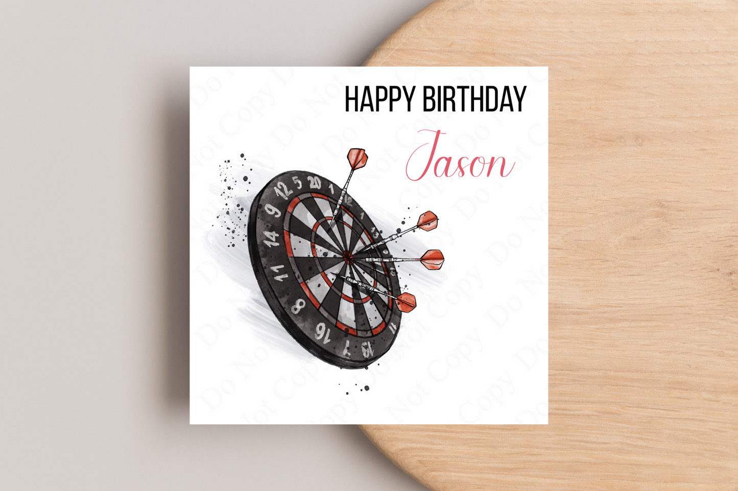 Personalised Darts Birthday Card