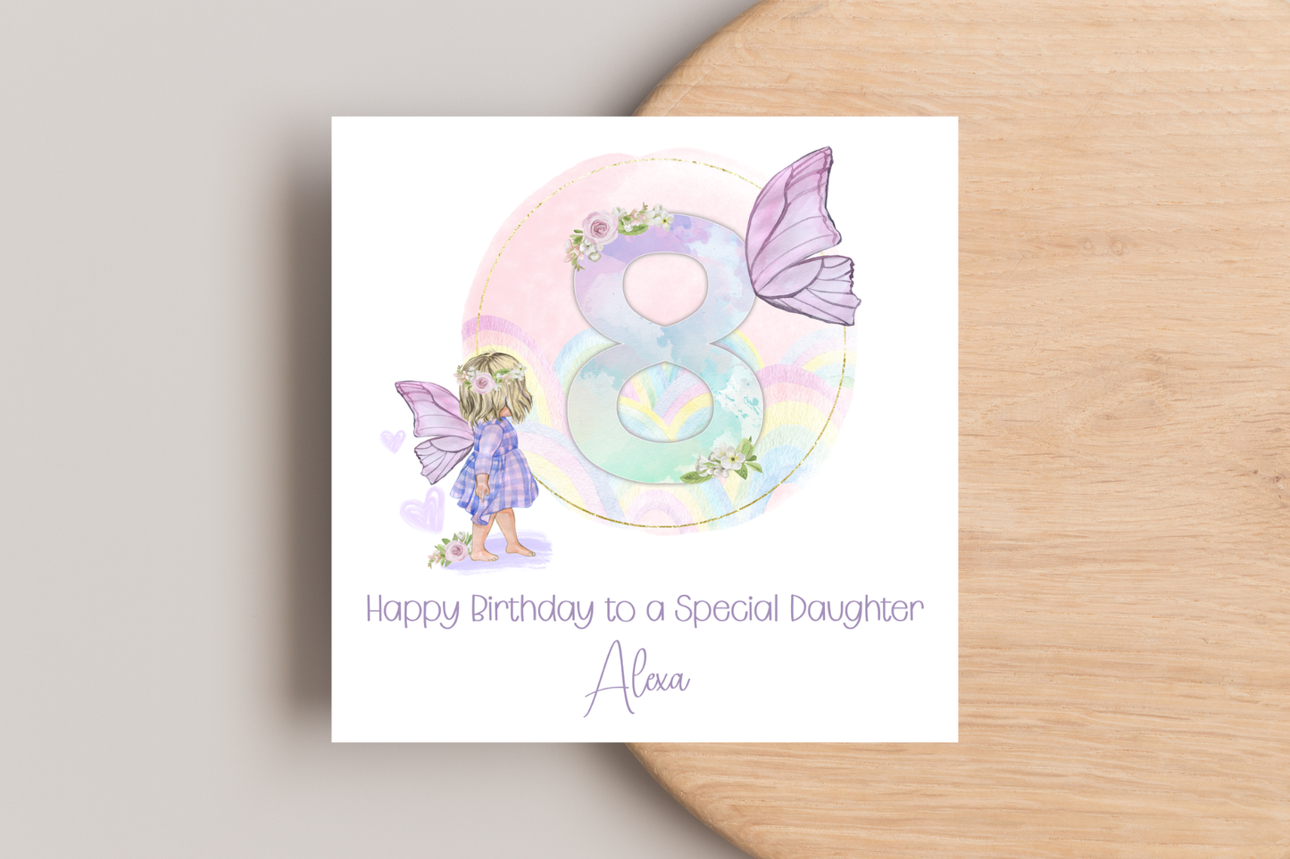 Personalised Pastel Fairy Birthday Card