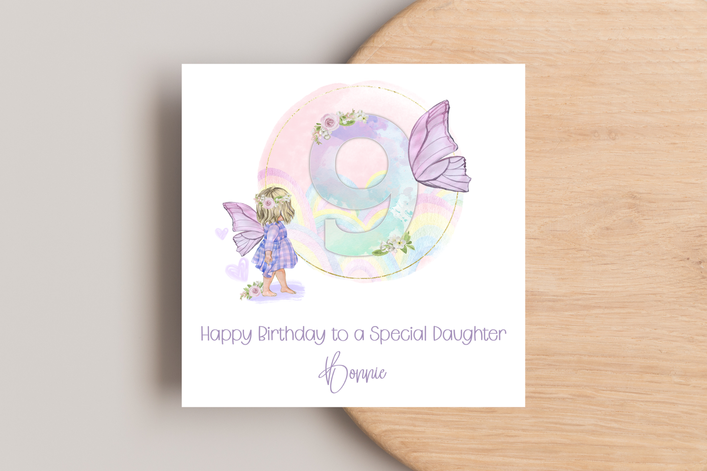 Personalised Pastel Fairy Birthday Card