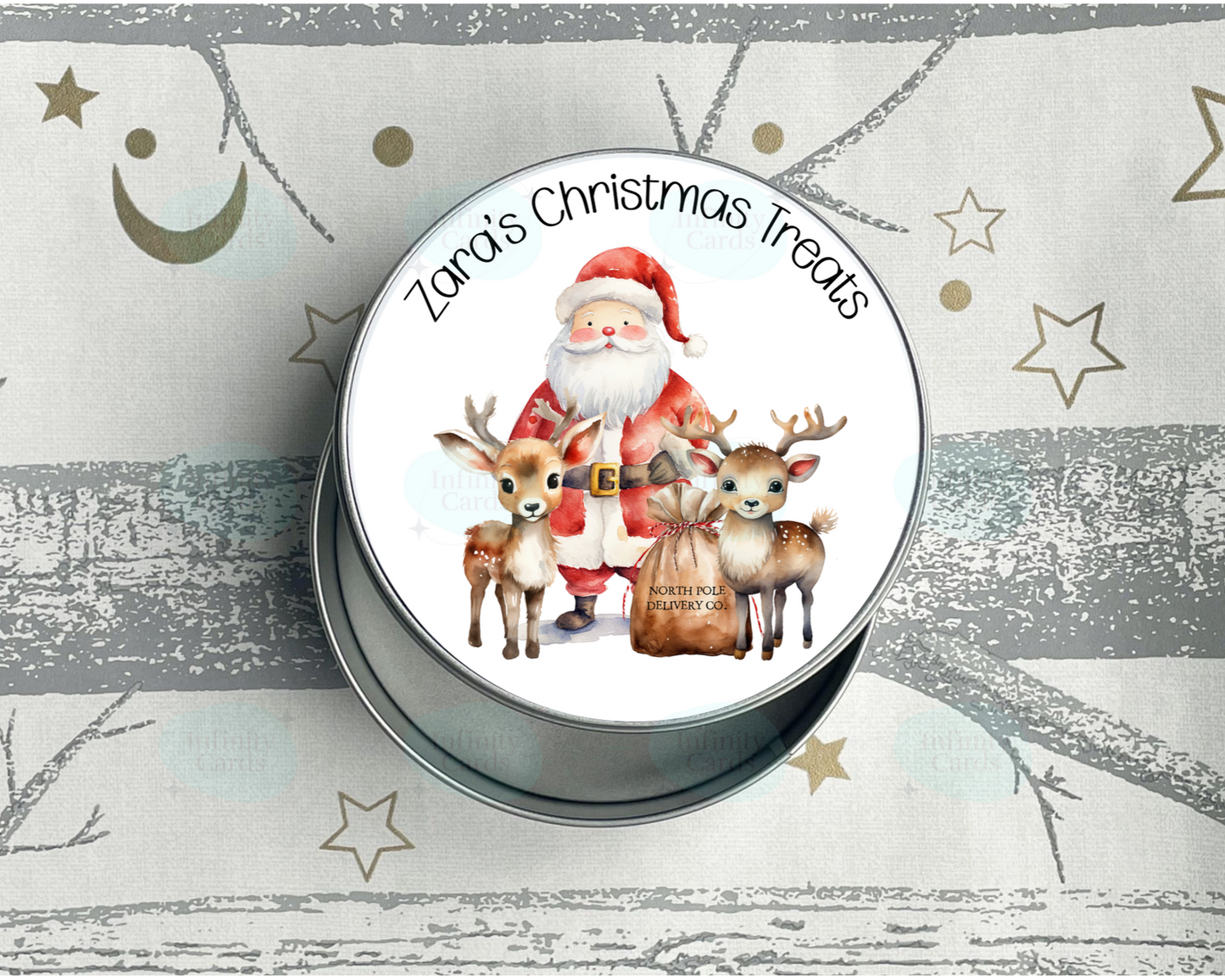 Personalised Santa Christmas Treats Tin