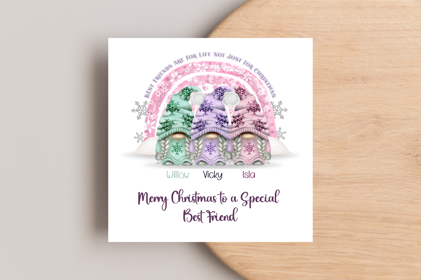 Personalised Best Friend Gonk Christmas Card