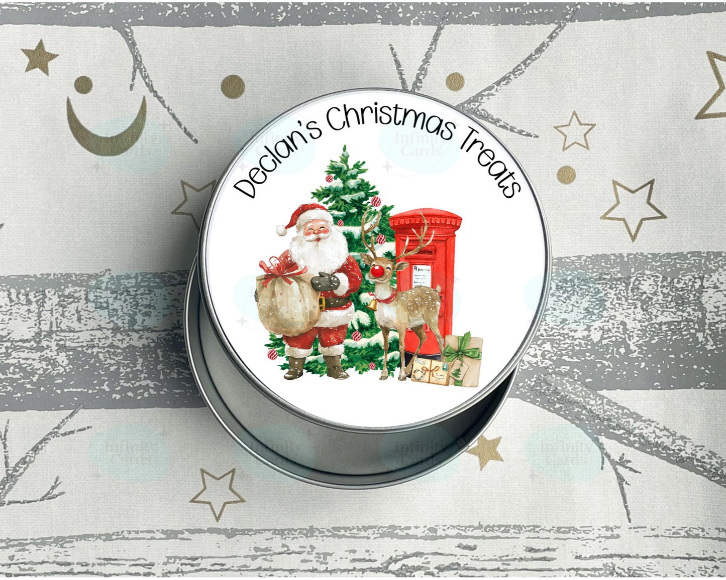 Personalised Santa Christmas Treats Tin