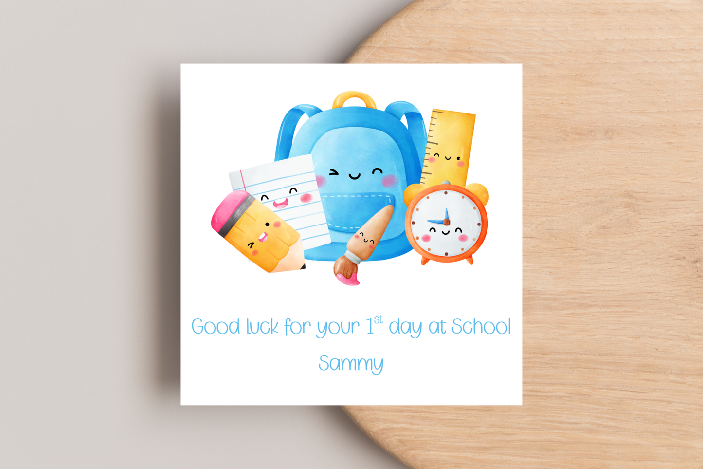 Personalised Good Luck On Your First Day of School Card