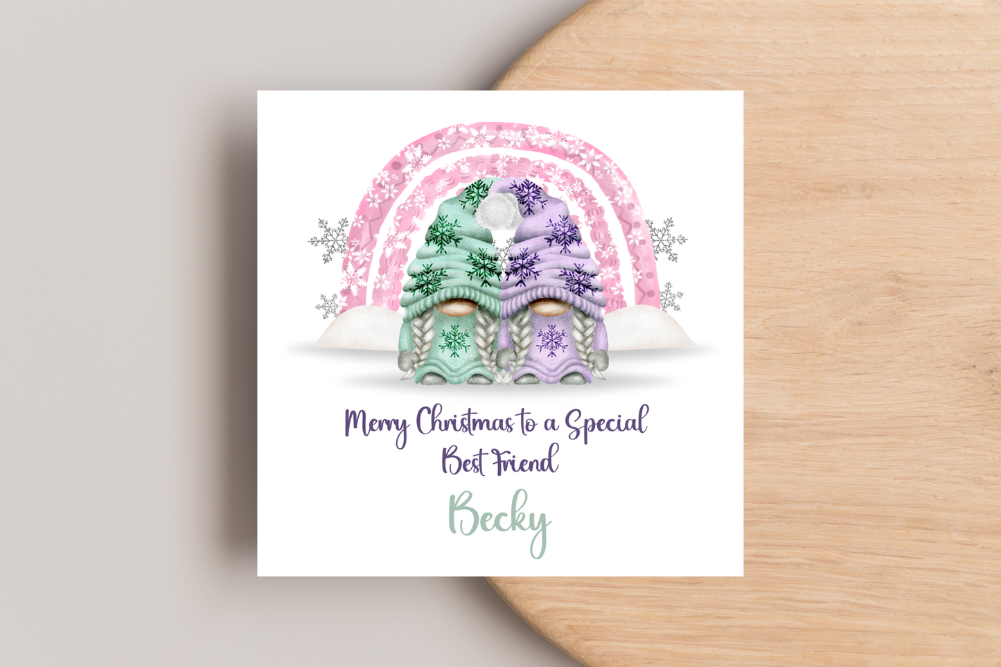 Personalised Best Friend Gonk Christmas Card