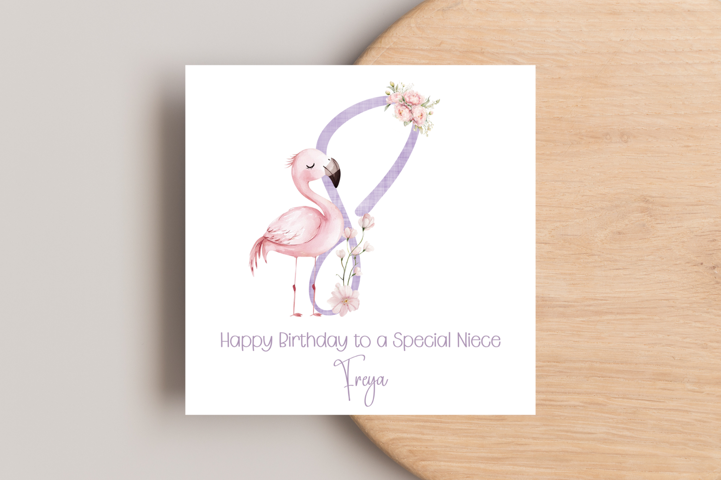 Personalised Flamingo Birthday Card