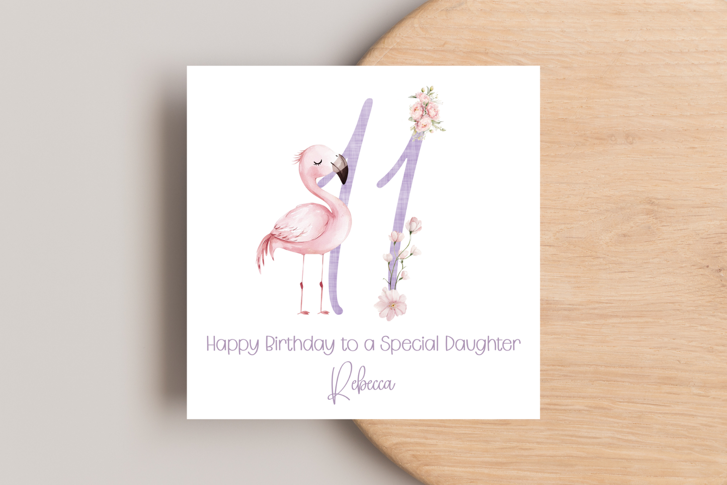 Personalised Flamingo Birthday Card