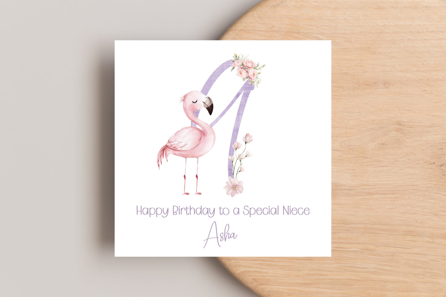 Personalised Flamingo Birthday Card