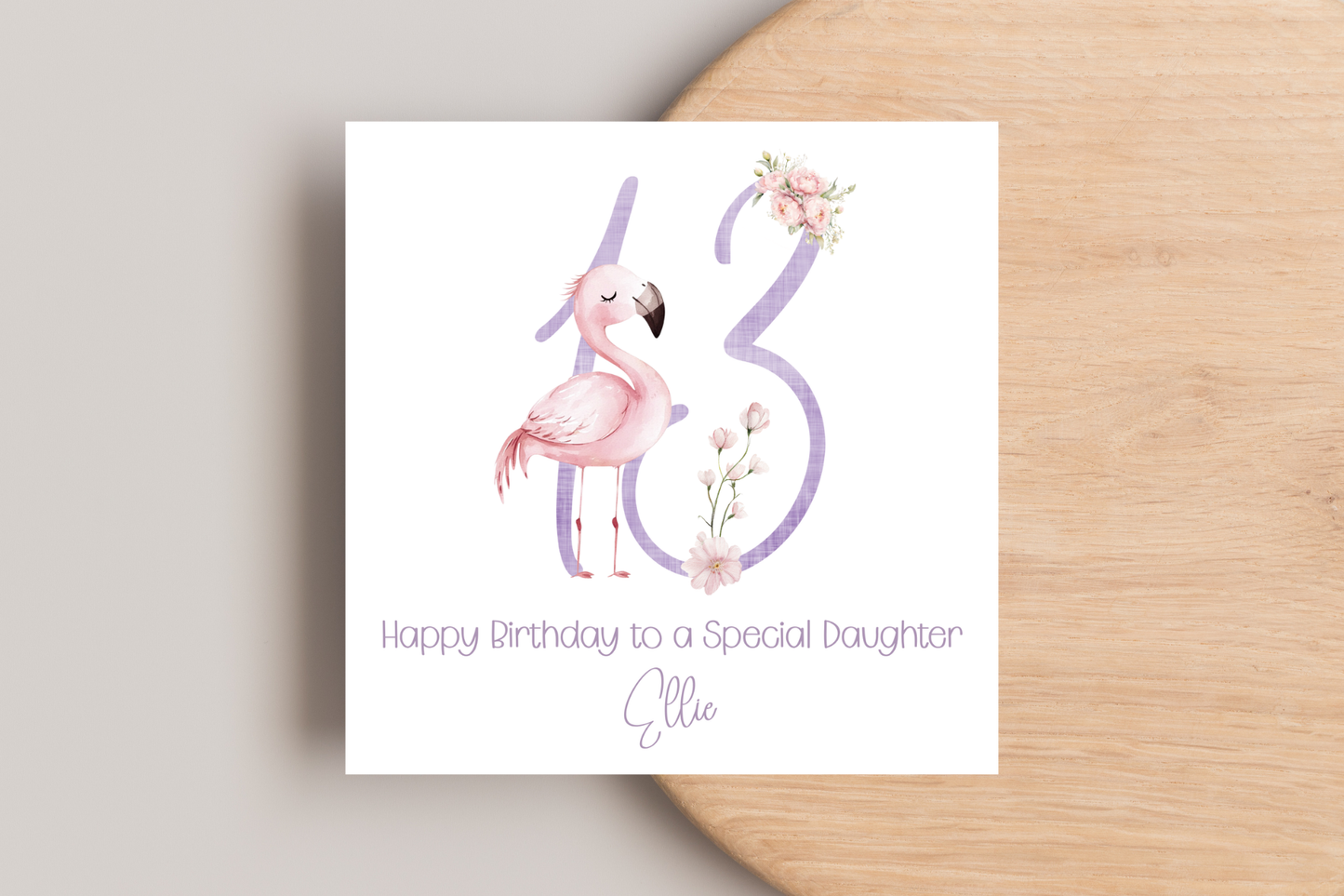 Personalised Flamingo Birthday Card