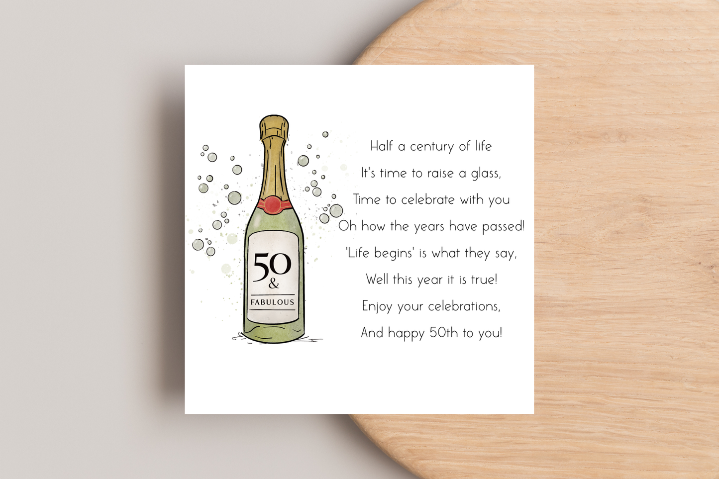 50 and Fabulous Birthday Card