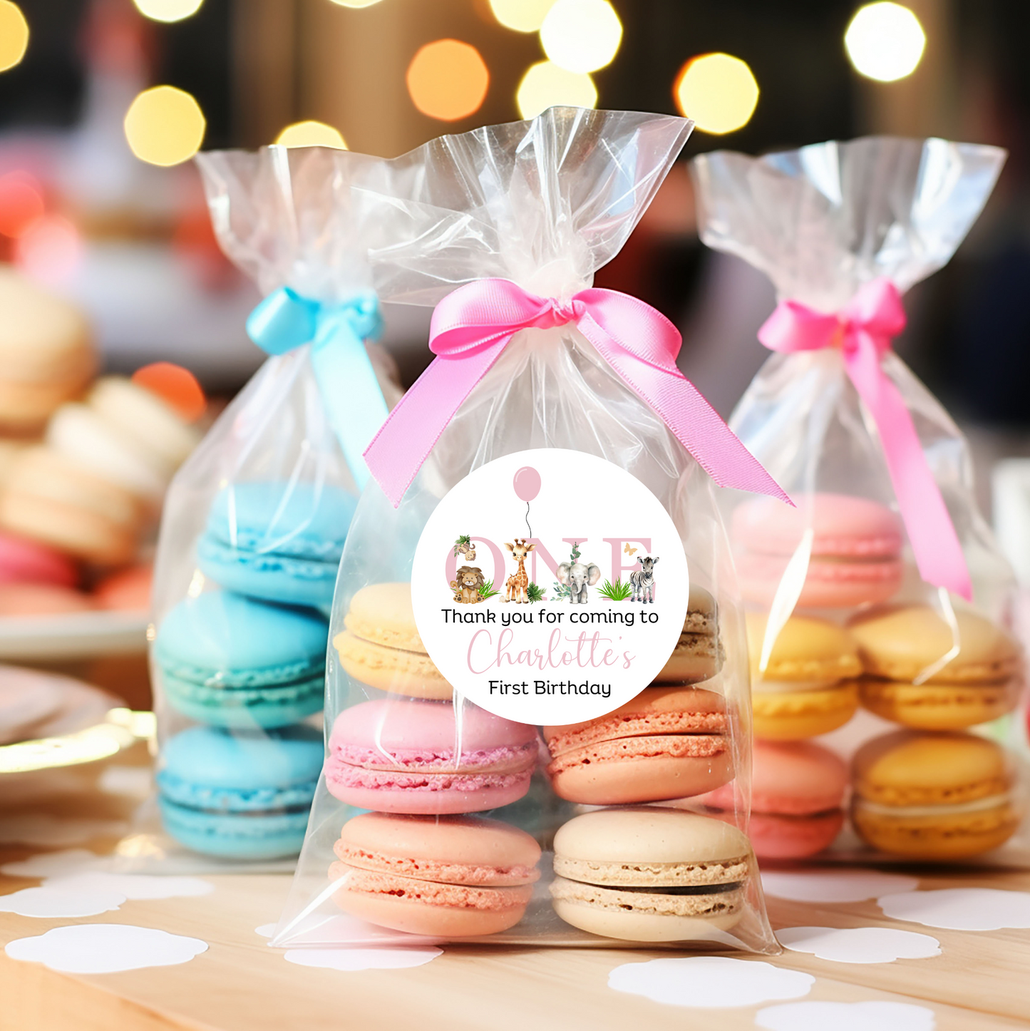 24 X Personalised 1st Birthday Thank You For Coming To My Party Stickers
