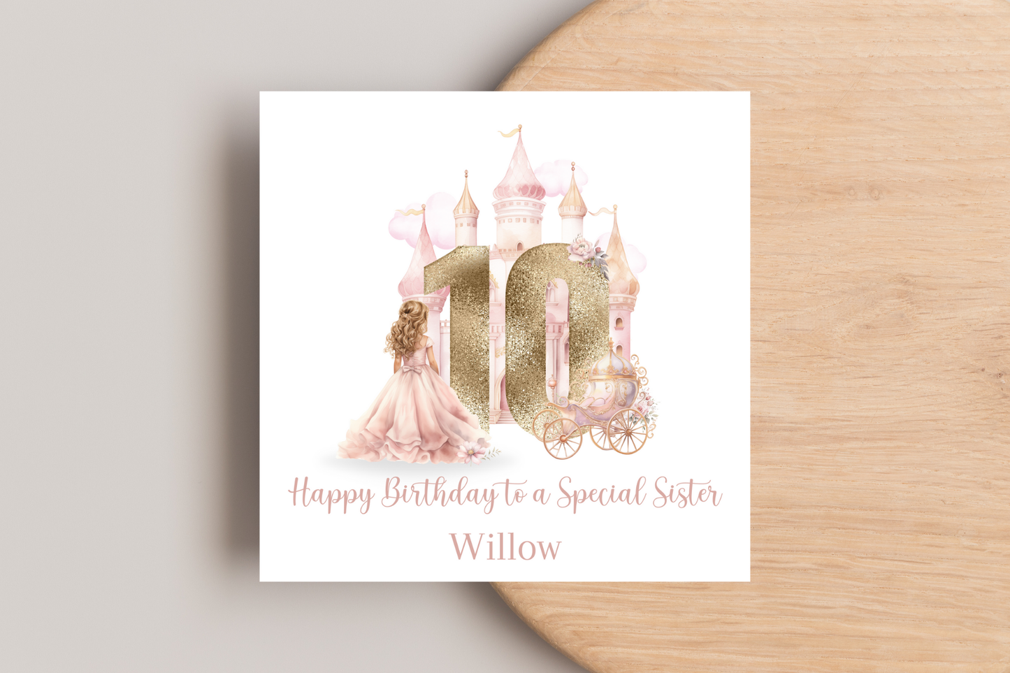 Personalised Princess Numbered Birthday Card