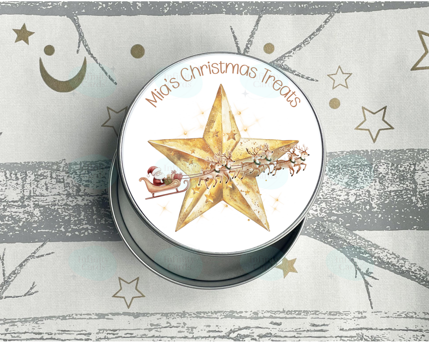 Personalised Star Christmas Treats Tin