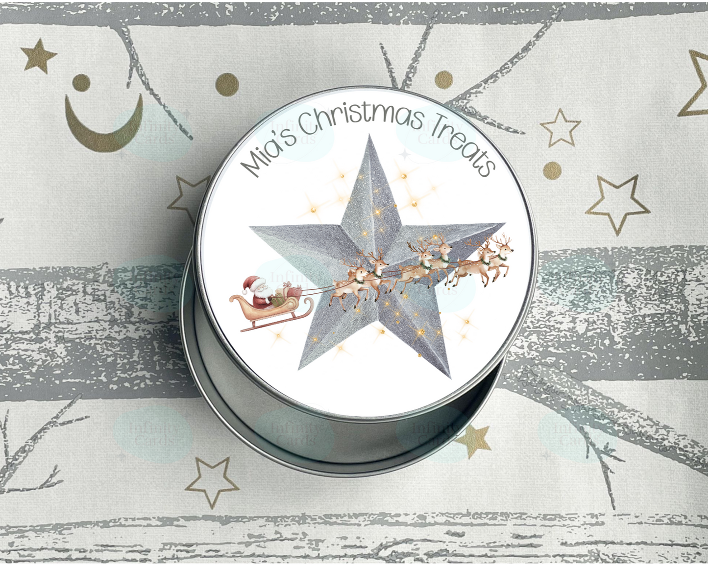 Personalised Star Christmas Treats Tin