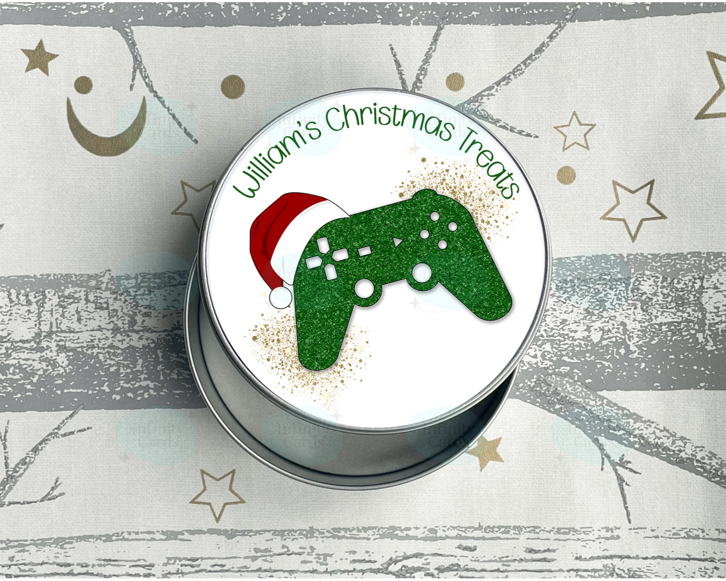Personalised Gaming Christmas Treats Tin