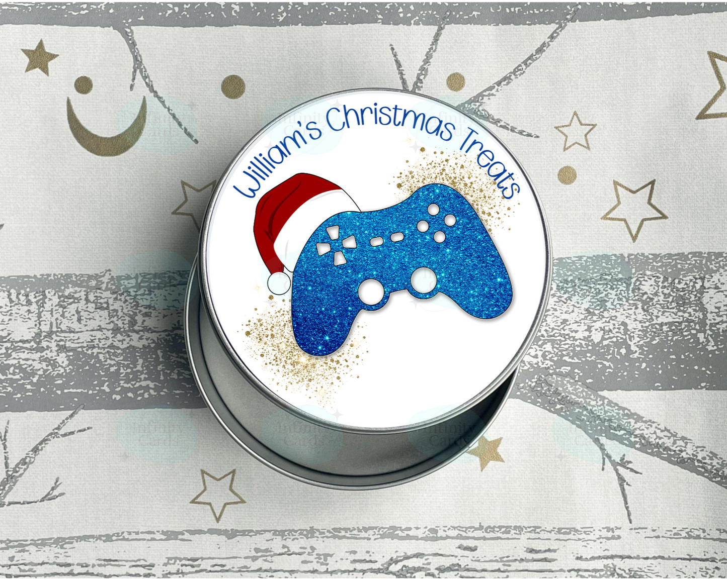 Personalised Gaming Christmas Treats Tin