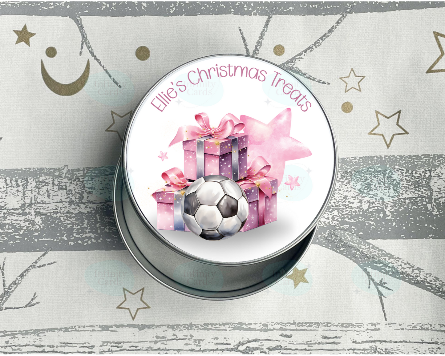 Personalised Football Christmas Treat Tin