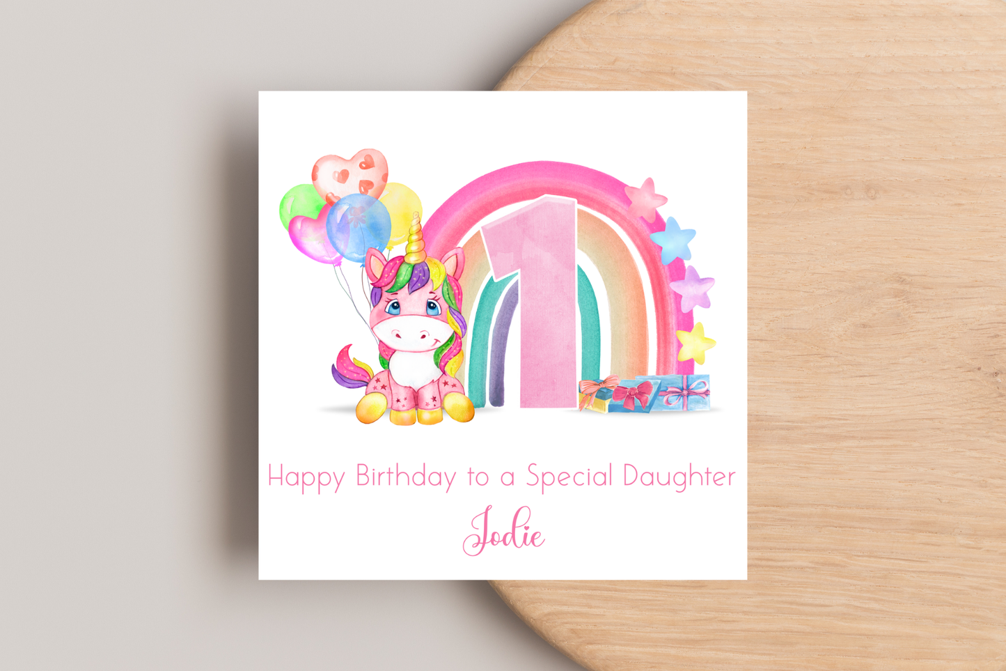 Personalised Unicorn Birthday Card