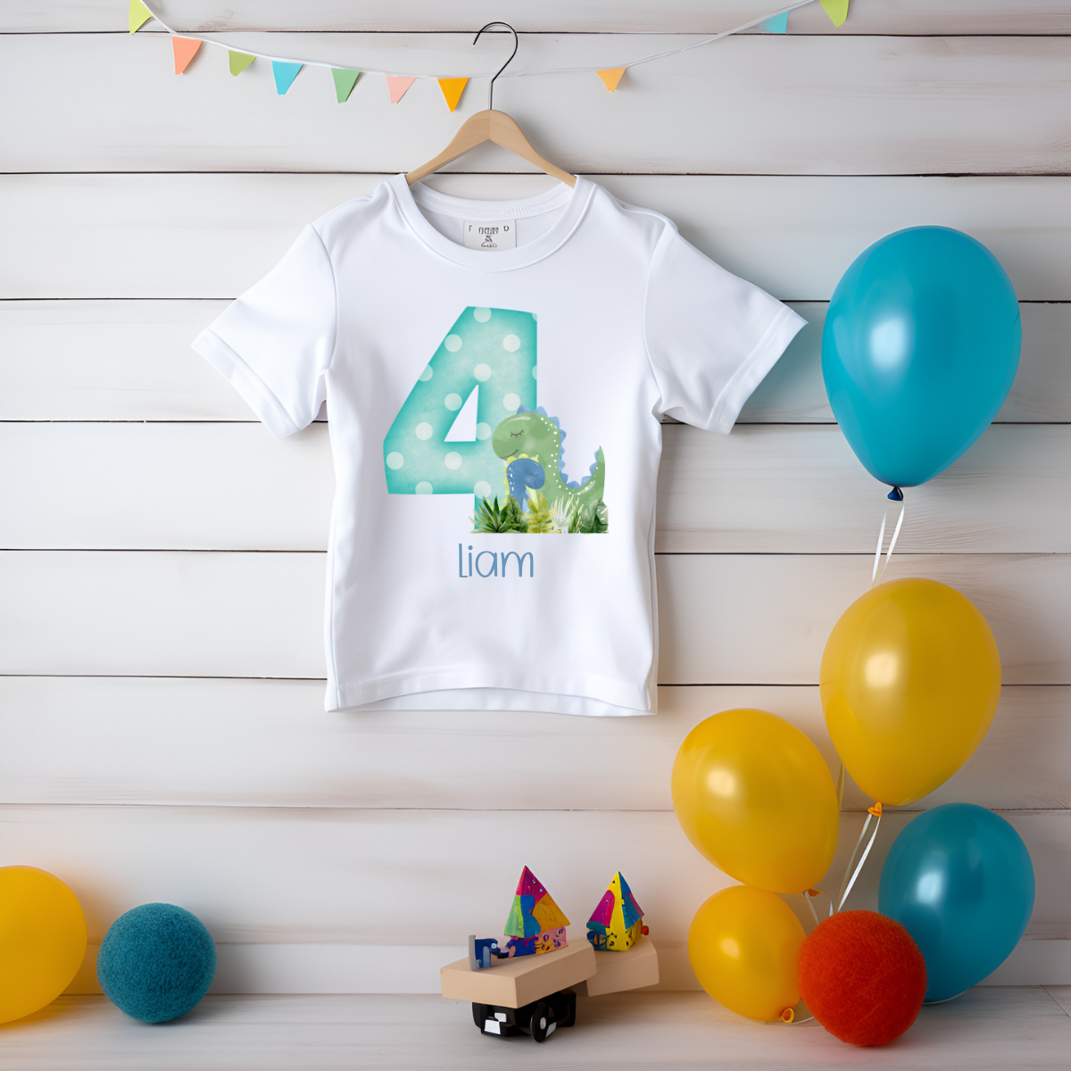 Personalised Dinosaur Birthday T shirt