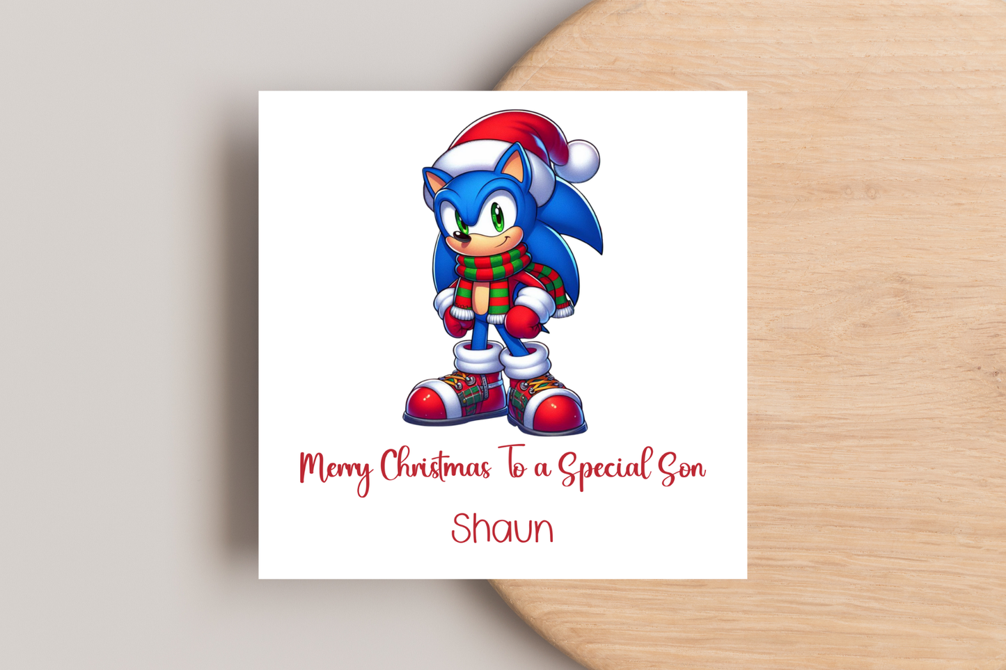 Personalised Sonic Christmas Card