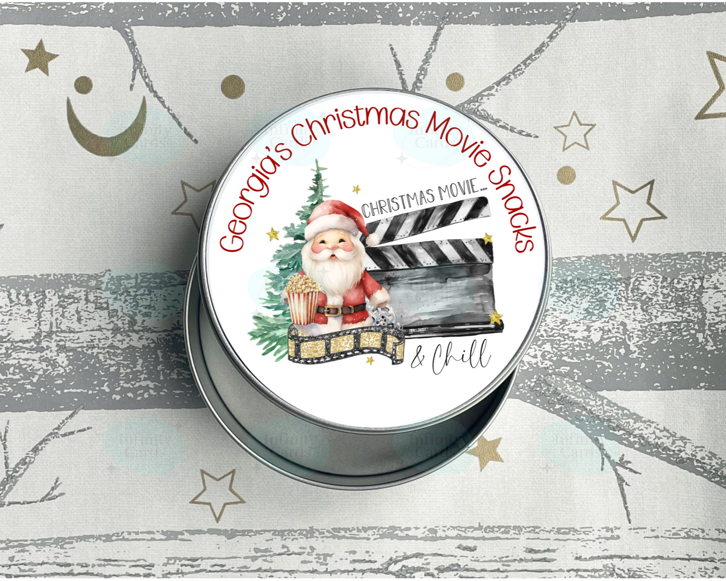 Personalised Christmas Movie Treat Tin