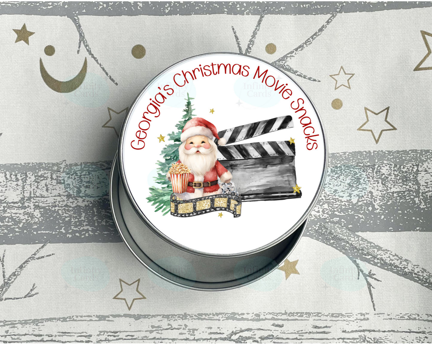 Personalised Christmas Movie Treat Tin
