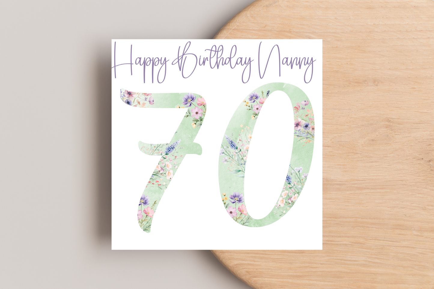 Personalised Green Floral Numbered Birthday Card
