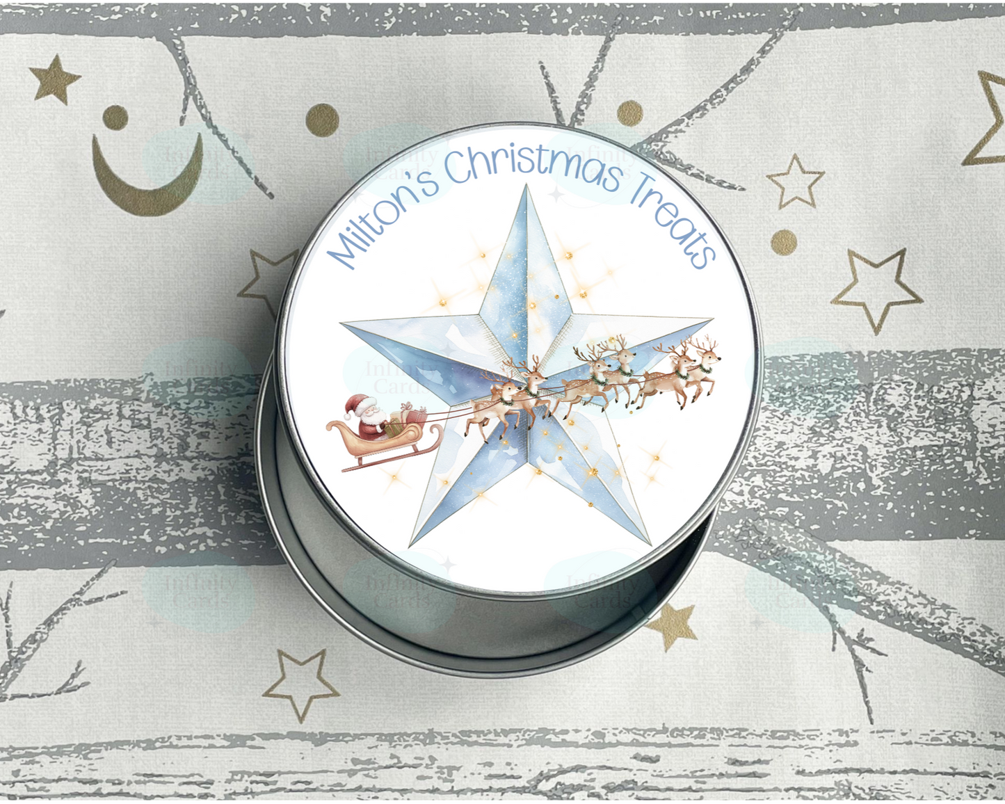 Personalised Star Christmas Treats Tin