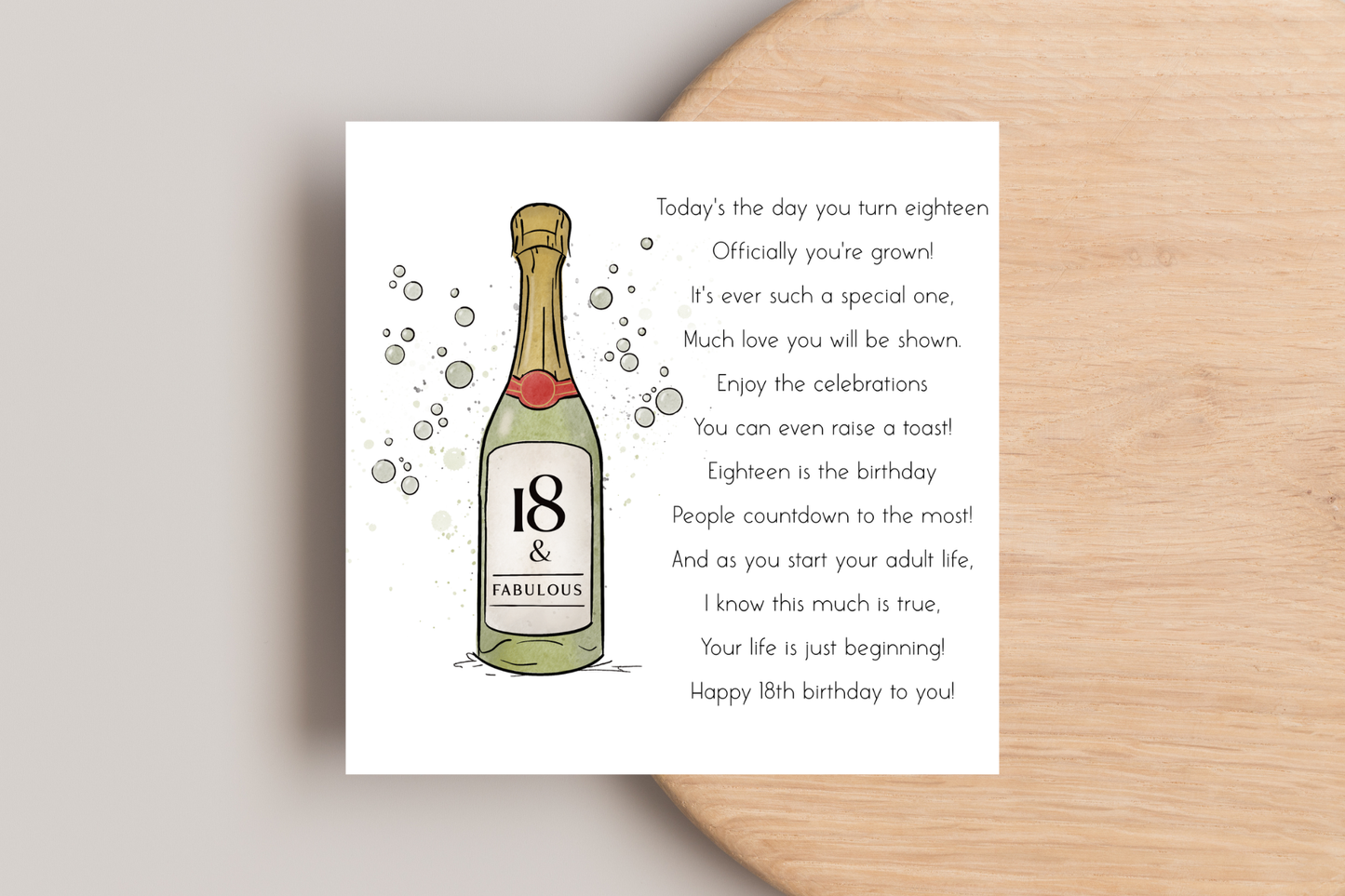 18 and Fabulous Birthday Card