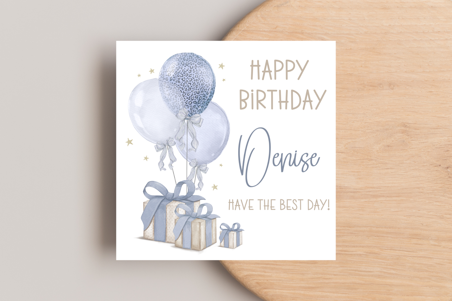 Personalised Balloons and Presents Birthday Card