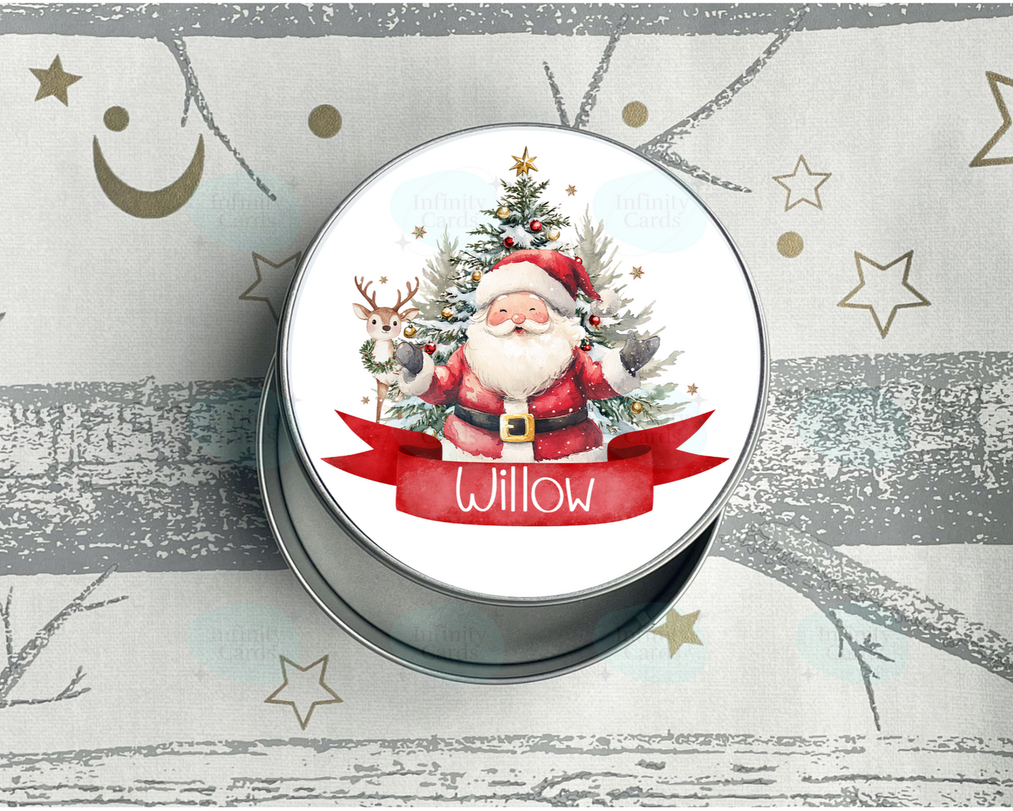 Personalised Santa Christmas Treats Tin