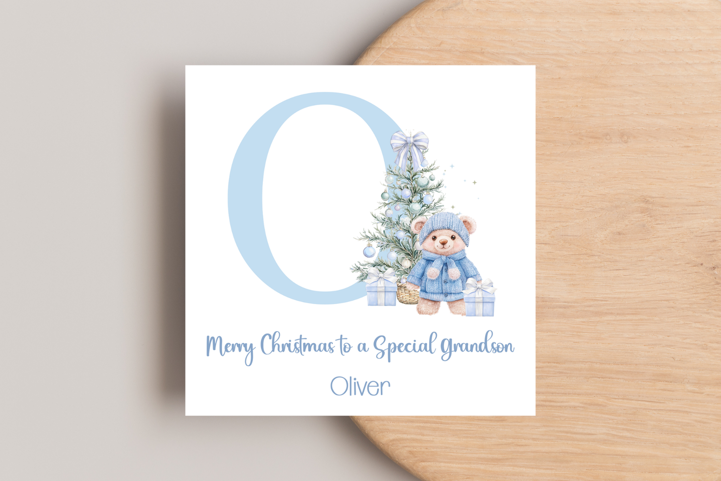Personalised Teddy Bear Christmas Card