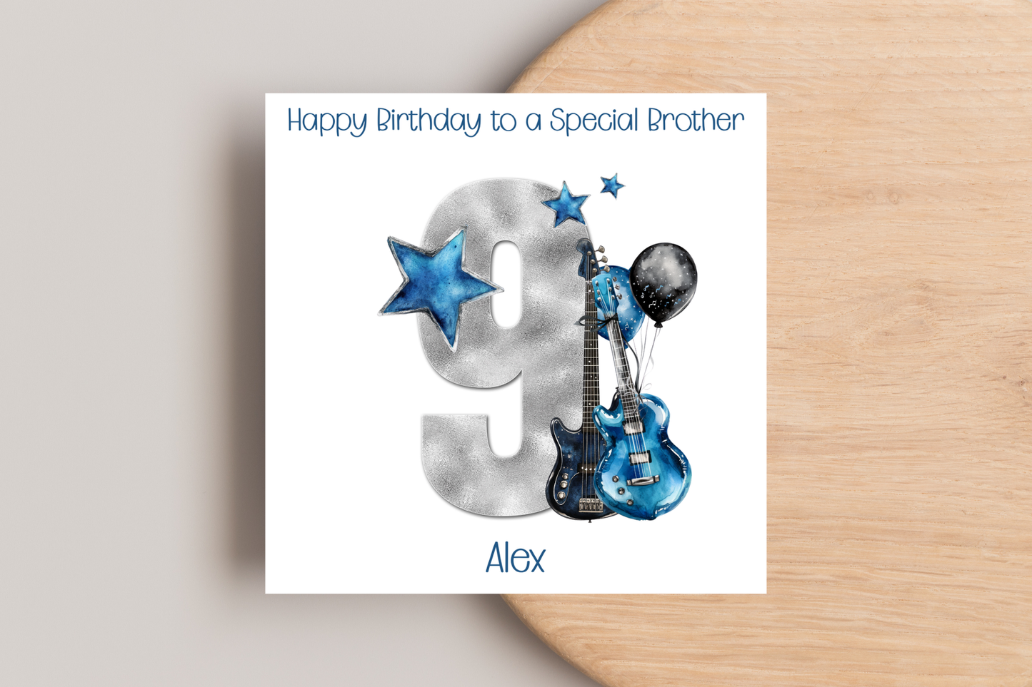 Personalised Guitar Birthday Card