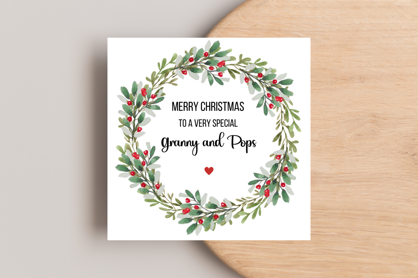 Personalised Christmas Wreath Christmas Card