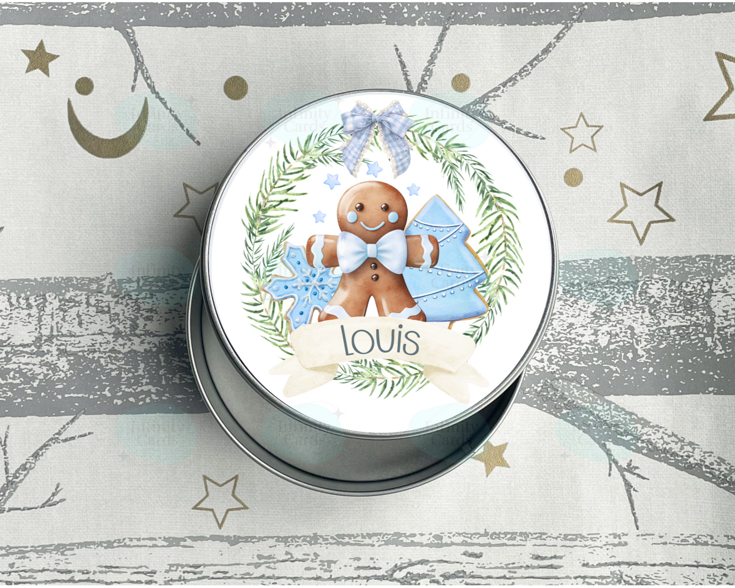 Personalised Gingerbread Christmas Treats Tin