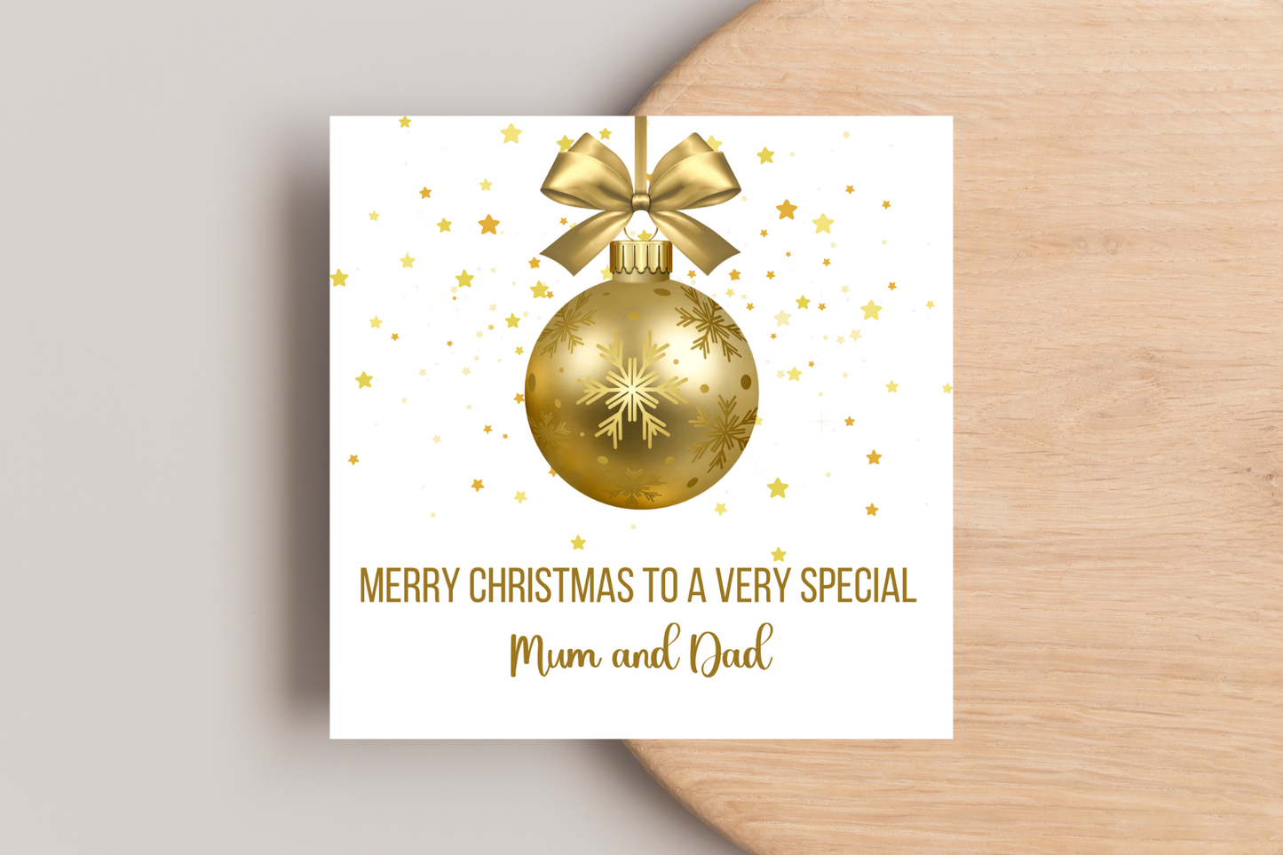 Personalised Golden Bauble Christmas Card