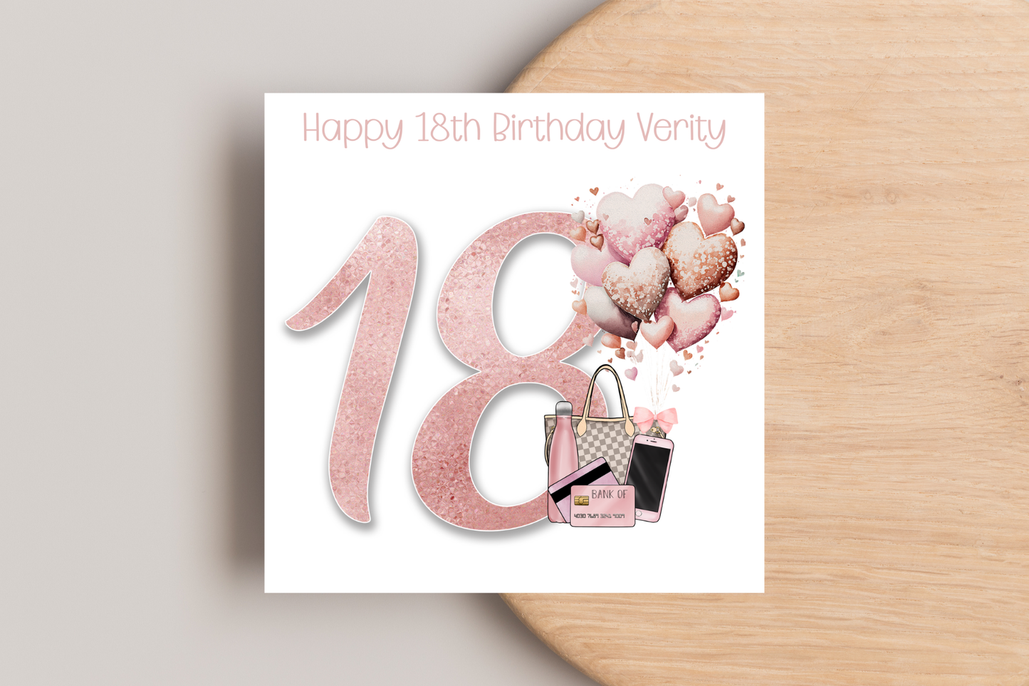 Personalised 18th Pink Tech Birthday Card